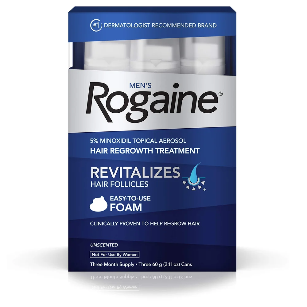 Men's Extra Strength Hair Regrowth Treatment 5% Minoxidil topical aerosol Three 60 g cans